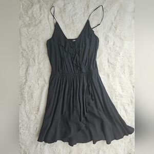 Spaghetti Strap Flare Sundress - Black - Small